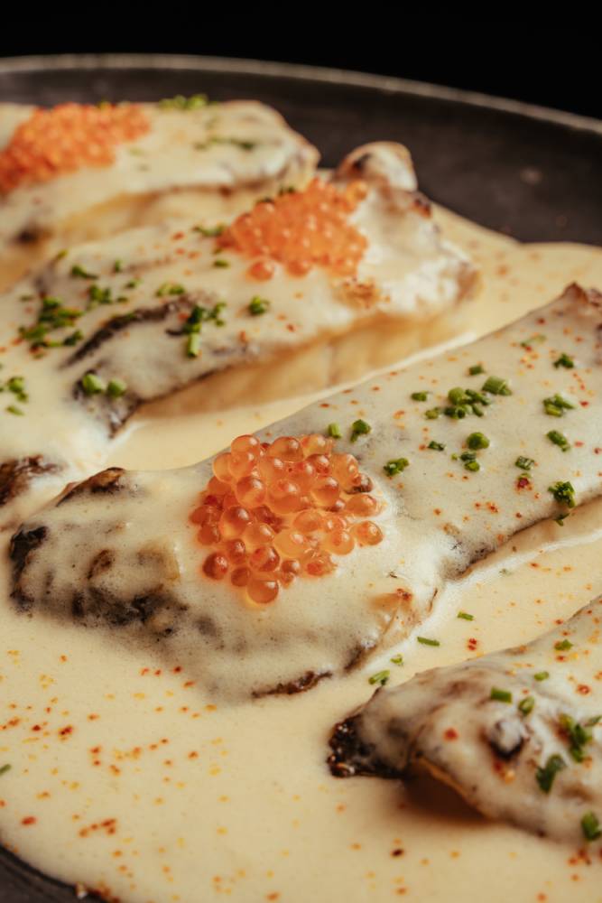 Detalle del plato de pescado del restaurante Puntapiedra